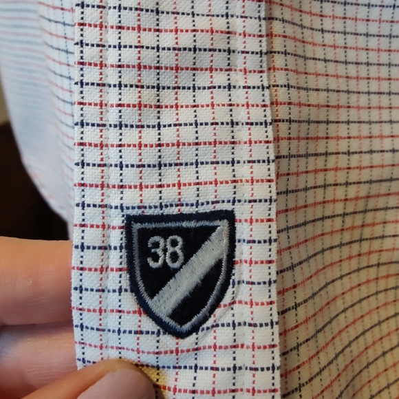 Cremieux Men's cross pattern dress shirt by (Washed) (Small) ♥️👕🤍 - Picture 11 of 16